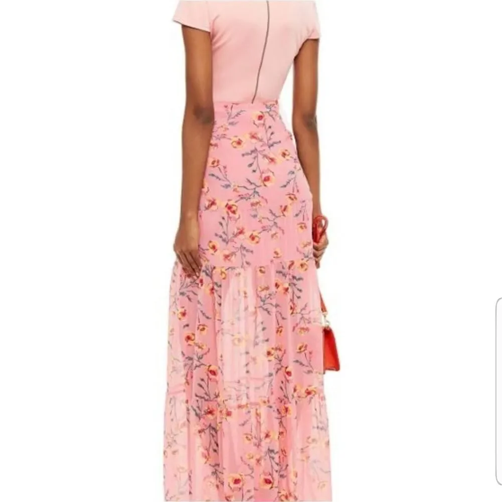 Rachel Zoe Rilo Printed Tiered Skirt‎ Maxi SIZE 8 #022